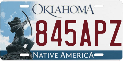OK license plate 845APZ