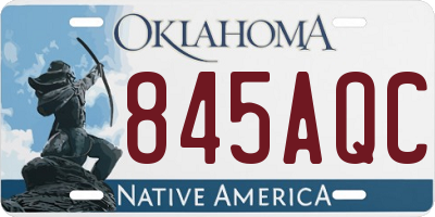 OK license plate 845AQC