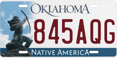 OK license plate 845AQG