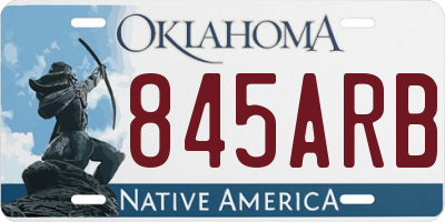 OK license plate 845ARB