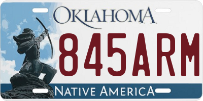 OK license plate 845ARM