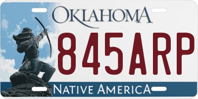 OK license plate 845ARP