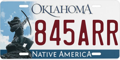 OK license plate 845ARR