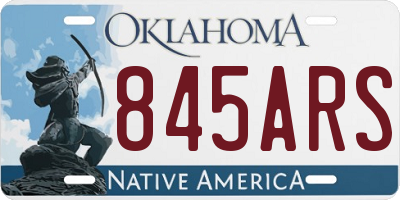 OK license plate 845ARS