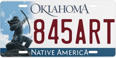 OK license plate 845ART