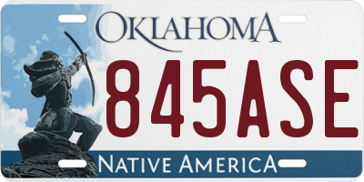 OK license plate 845ASE