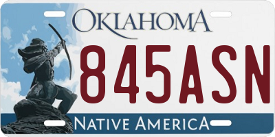 OK license plate 845ASN
