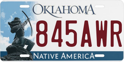 OK license plate 845AWR