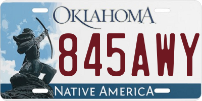OK license plate 845AWY