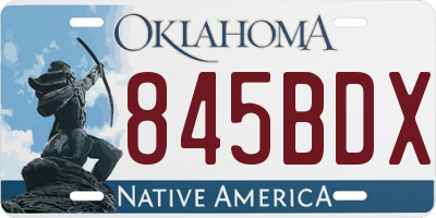 OK license plate 845BDX