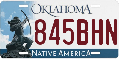 OK license plate 845BHN
