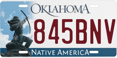 OK license plate 845BNV