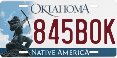 OK license plate 845BOK
