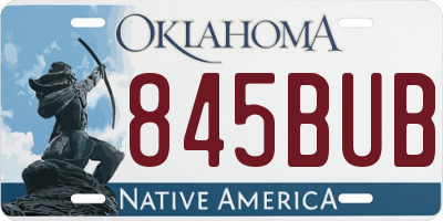 OK license plate 845BUB