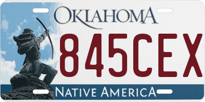 OK license plate 845CEX