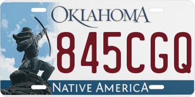 OK license plate 845CGQ
