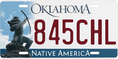 OK license plate 845CHL