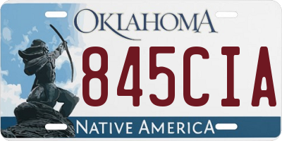 OK license plate 845CIA