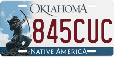 OK license plate 845CUC