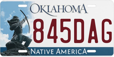 OK license plate 845DAG
