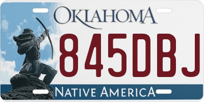 OK license plate 845DBJ