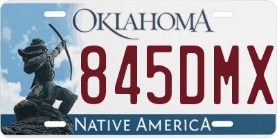 OK license plate 845DMX