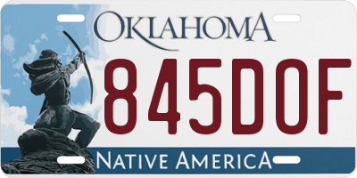 OK license plate 845DOF