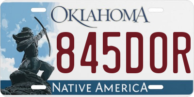 OK license plate 845DOR