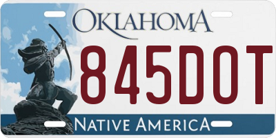 OK license plate 845DOT