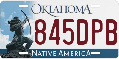 OK license plate 845DPB