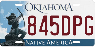 OK license plate 845DPG
