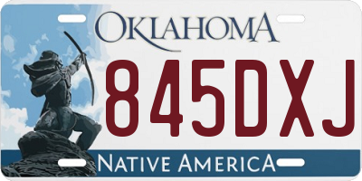 OK license plate 845DXJ