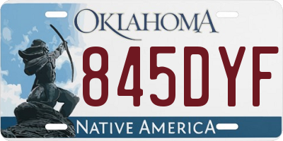 OK license plate 845DYF