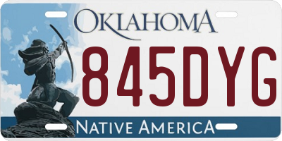 OK license plate 845DYG