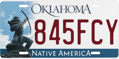 OK license plate 845FCY