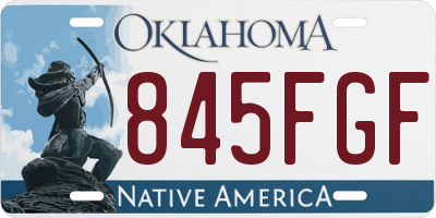 OK license plate 845FGF