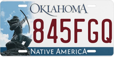 OK license plate 845FGQ