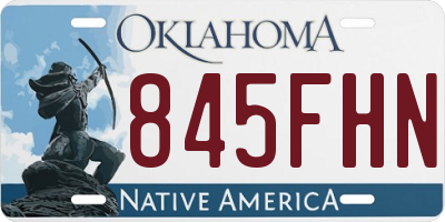 OK license plate 845FHN