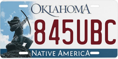 OK license plate 845UBC