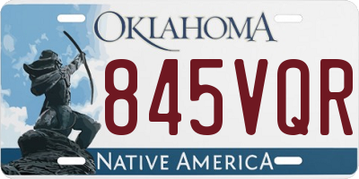 OK license plate 845VQR