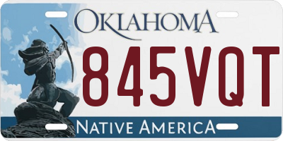 OK license plate 845VQT
