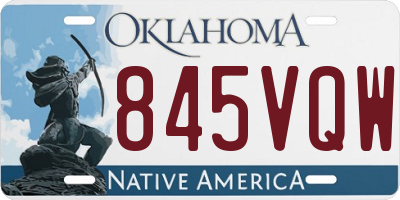 OK license plate 845VQW