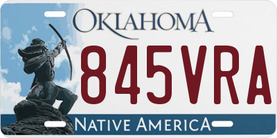 OK license plate 845VRA