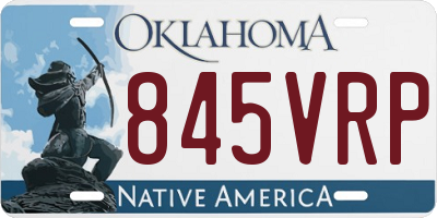 OK license plate 845VRP