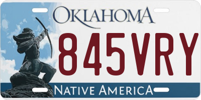 OK license plate 845VRY