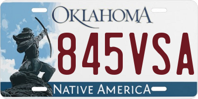 OK license plate 845VSA
