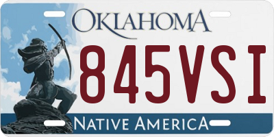 OK license plate 845VSI