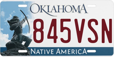 OK license plate 845VSN