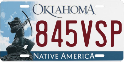 OK license plate 845VSP