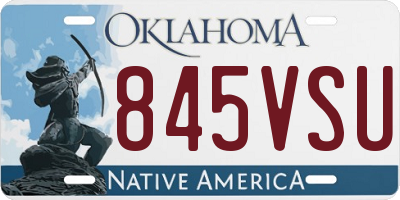 OK license plate 845VSU